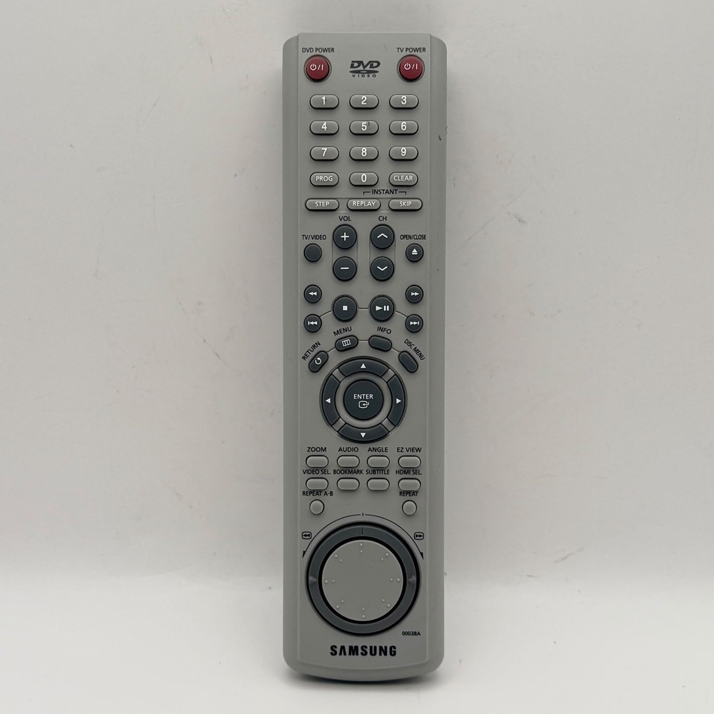 Samsung DVD TV Remote Control Gray Jog Dial Playback Menu Navigation 00038A